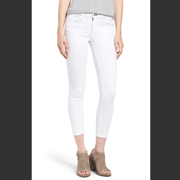 rag & bone Denim - RAG AND BONE Skinny Capri White Jeans